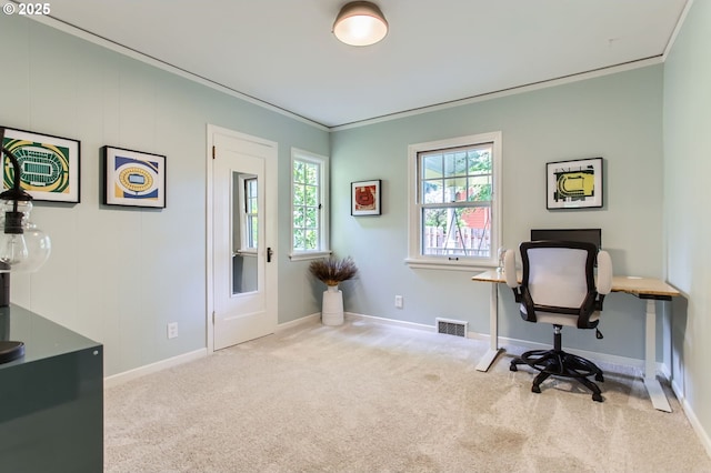 3900 SW Dolph Ct, Portland, OR 97219 - office space featuring ornamental molding, carpet flooring, and baseboards