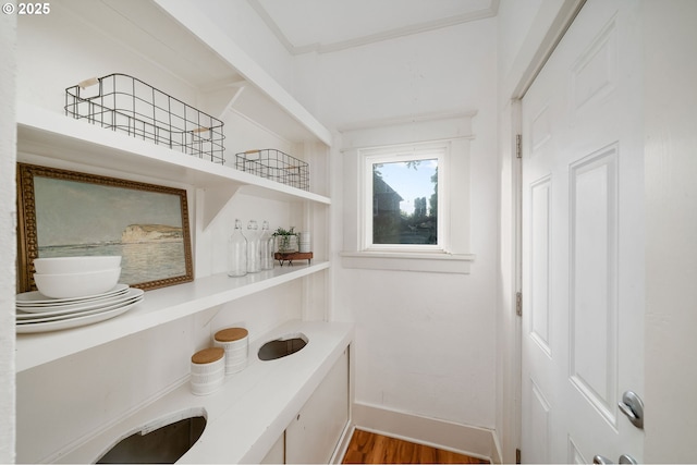 1225 N Emerson St, Portland, OR 97217 - bar with wood finished floors and crown molding