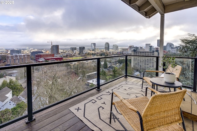 balcony with a city view