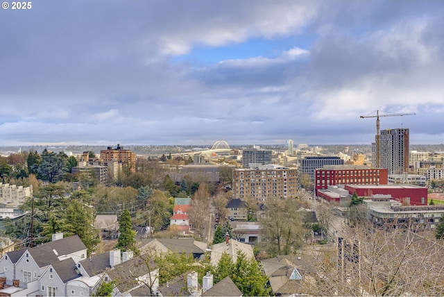 birds eye view of property featuring a view of city