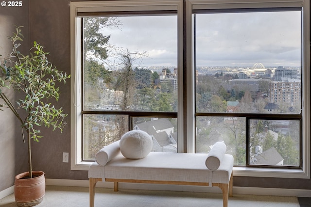 room details with a view of city and baseboards