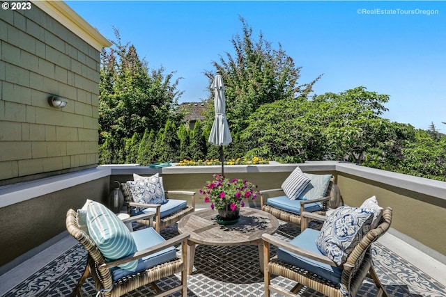 view of patio / terrace featuring a balcony