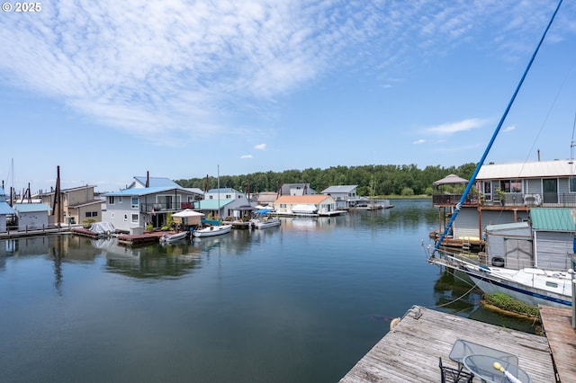 18989 NE Marine Dr Unit 44, Portland, OR 97230 - dock with a water view and a residential view