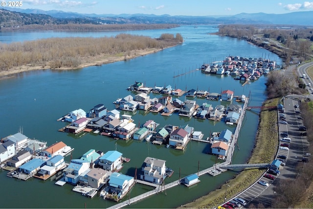 18989 NE Marine Dr Unit 44, Portland, OR 97230 - drone / aerial view of a water and mountain view and a forest