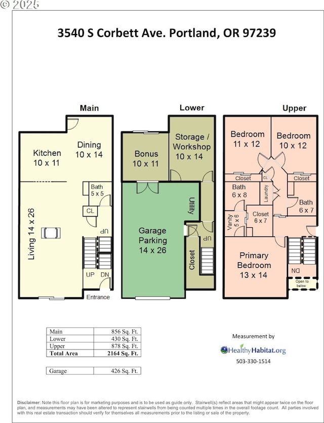 3540 S Corbett Ave, Portland, OR 97239 - property floor plan