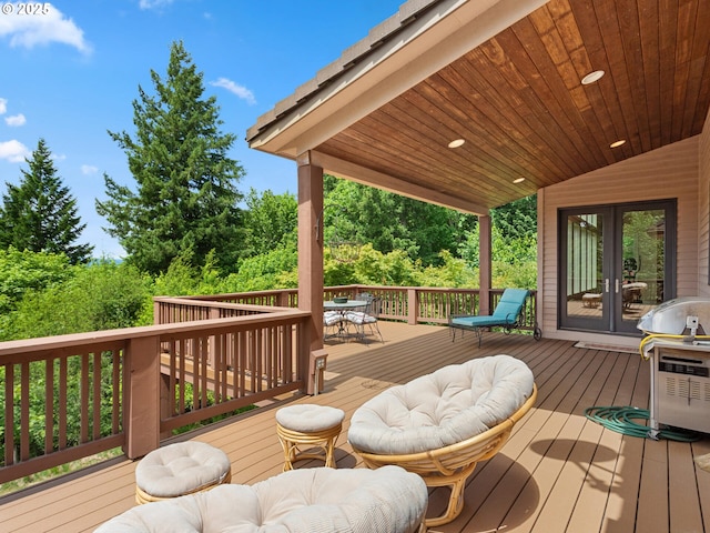 8801 SE Walnut Dr, Amity, OR 97101 - deck featuring outdoor dining space and french doors