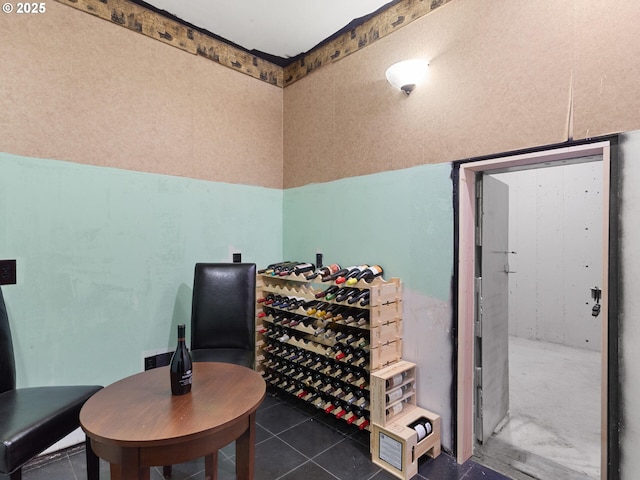 8801 SE Walnut Dr, Amity, OR 97101 - wine cellar featuring dark tile patterned floors