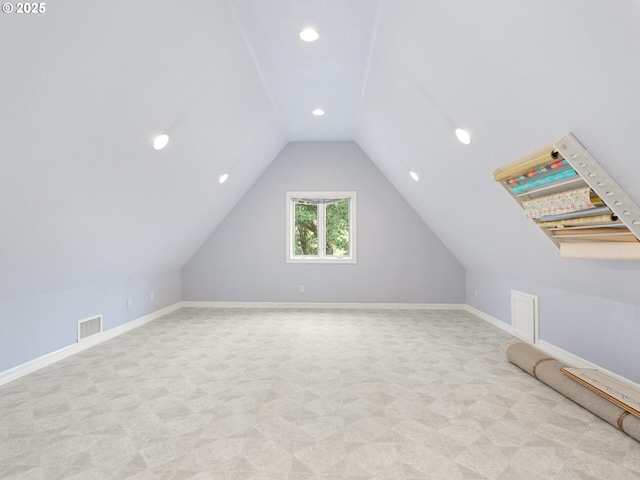 8801 SE Walnut Dr, Amity, OR 97101 - additional living space with recessed lighting, vaulted ceiling, and baseboards