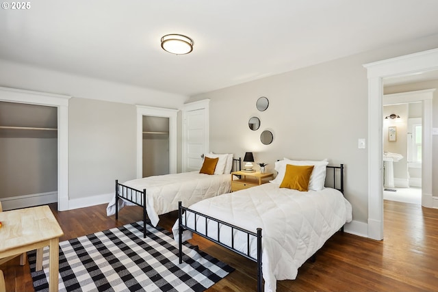 900 H St, The Dalles, OR 97058 - bedroom with two closets and wood finished floors