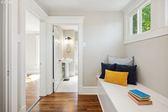 900 H St, The Dalles, OR 97058 - mudroom featuring wood finished floors and baseboards