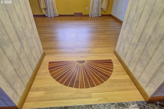 view of sauna / steam room with wood finished floors