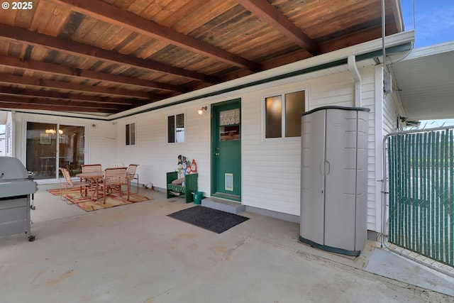 view of patio featuring outdoor dining space