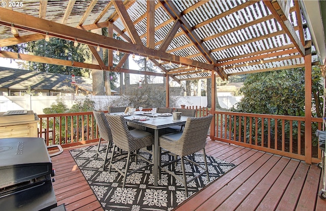 wooden deck with a pergola