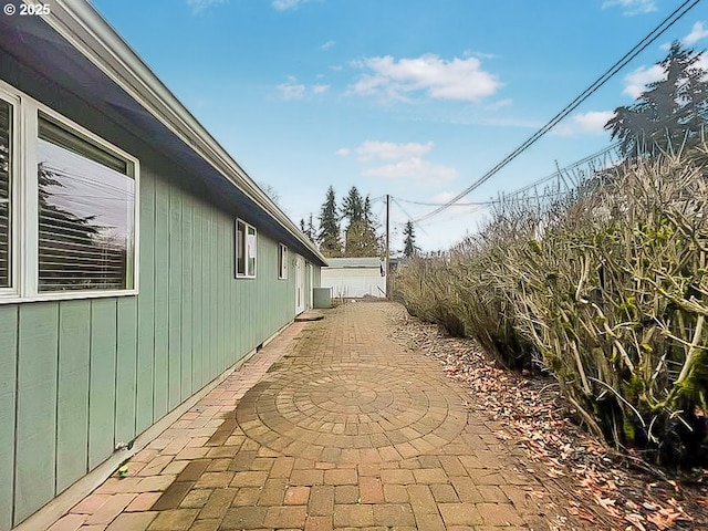 view of home's exterior with a patio