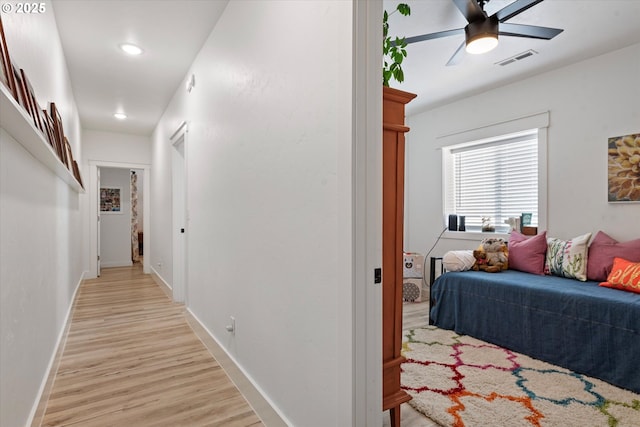 1905 2nd St, Baker City, OR 97814 - corridor with light wood finished floors, baseboards, and recessed lighting