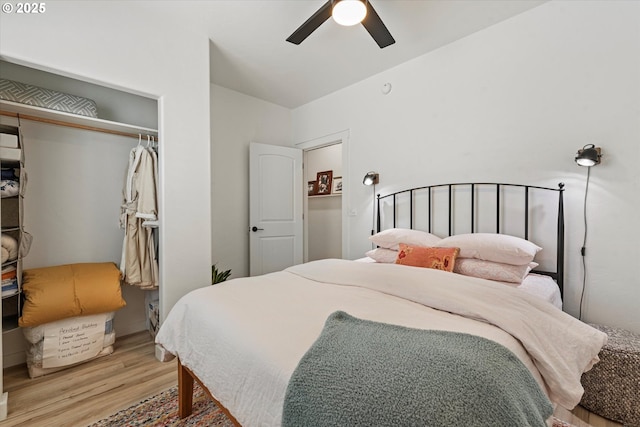 1905 2nd St, Baker City, OR 97814 - bedroom featuring light wood-style floors, a closet, and ceiling fan