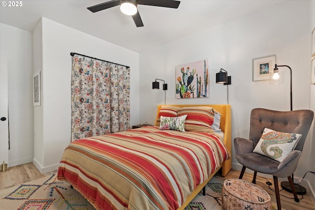 1905 2nd St, Baker City, OR 97814 - bedroom with wood finished floors, baseboards, and ceiling fan
