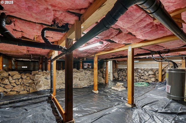 91822 Rulyville Rd, Westport, OR 97016 - unfinished basement featuring water heater