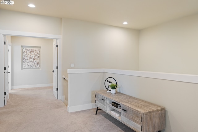 15152 NW Marie Way, Portland, OR 97229 - corridor with light carpet, recessed lighting, an upstairs landing, and baseboards