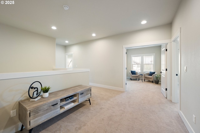 15152 NW Marie Way, Portland, OR 97229 - hallway featuring recessed lighting, light carpet, and baseboards