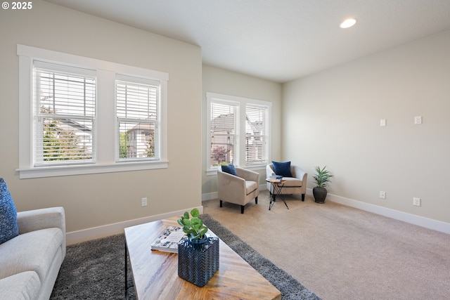 15152 NW Marie Way, Portland, OR 97229 - living area with carpet flooring, baseboards, and recessed lighting