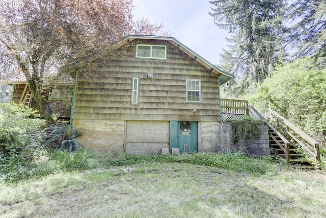 29100 Zimmerman Rd, Rainier, OR 97048 - rear view of house featuring stairway