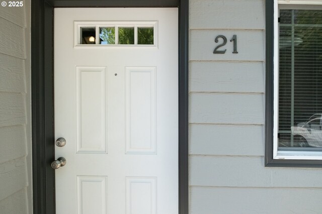 view of doorway to property
