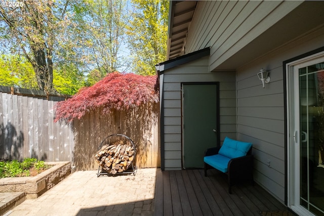wooden terrace with fence