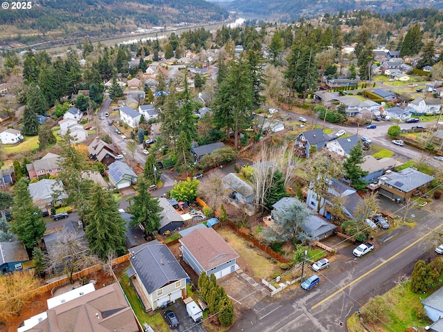 aerial view featuring a residential view