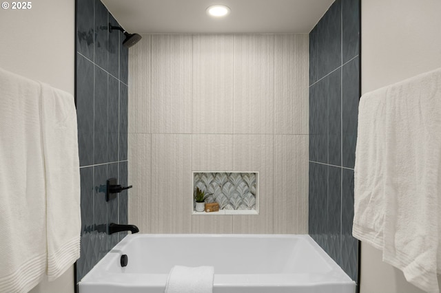 18090 NW Avalon Dr, Portland, OR 97229 - full bathroom featuring shower / washtub combination and recessed lighting