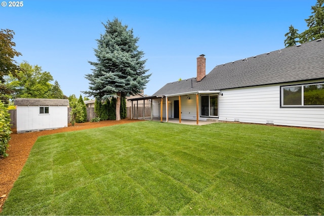 18090 NW Avalon Dr, Portland, OR 97229 - fenced backyard featuring a patio and a shed