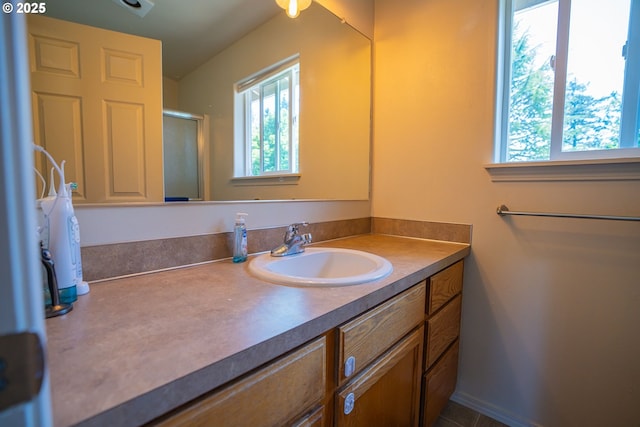 2872 Bluff Ave, Salem, OR 97302 - bathroom featuring vanity and a shower with shower door