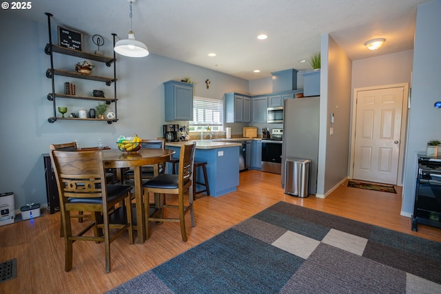 2872 Bluff Ave, Salem, OR 97302 - dining area featuring light wood-type flooring and recessed lighting