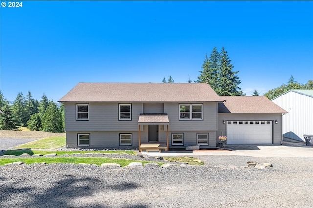 bi-level home with a garage