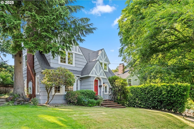 7311 SE 31st Ave, Portland, OR 97202 - tudor-style house with a front yard and a shingled roof