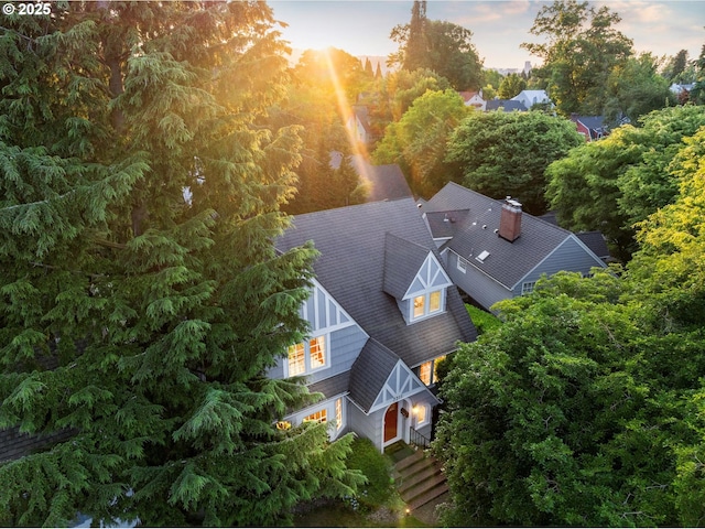 7311 SE 31st Ave, Portland, OR 97202 - aerial view at dusk