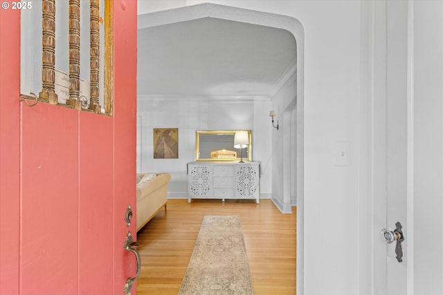 7311 SE 31st Ave, Portland, OR 97202 - hall with ornamental molding and wood finished floors