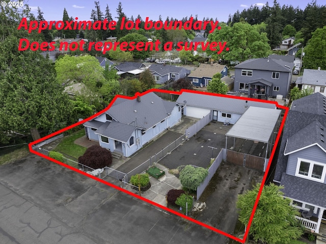 5327 SE Ogden St, Portland, OR 97206 - birds eye view of property featuring a residential view