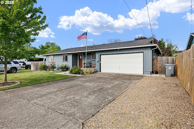 755 N 8th St, Harrisburg, OR 97446 - single story home with concrete driveway, an attached garage, and roof with shingles