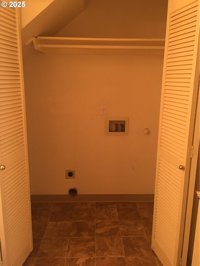 washroom featuring electric dryer hookup and washer hookup