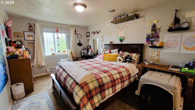 205/207 S 47th St, Springfield, OR 97478 - carpeted bedroom with a baseboard heating unit and baseboards
