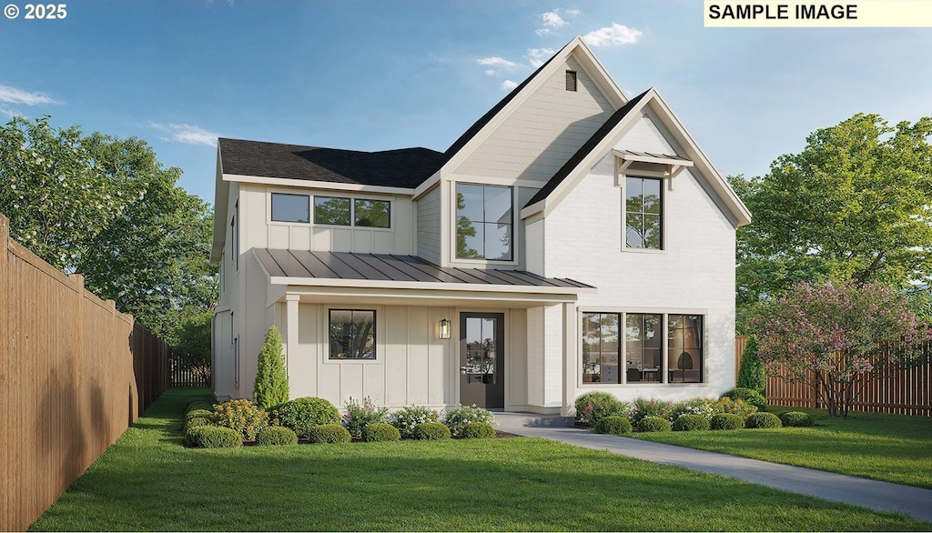 665 4th St, Lake Oswego, OR 97034 - modern inspired farmhouse with a standing seam roof, board and batten siding, and a metal roof