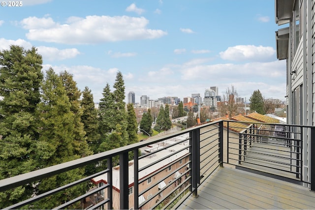 balcony featuring a city view