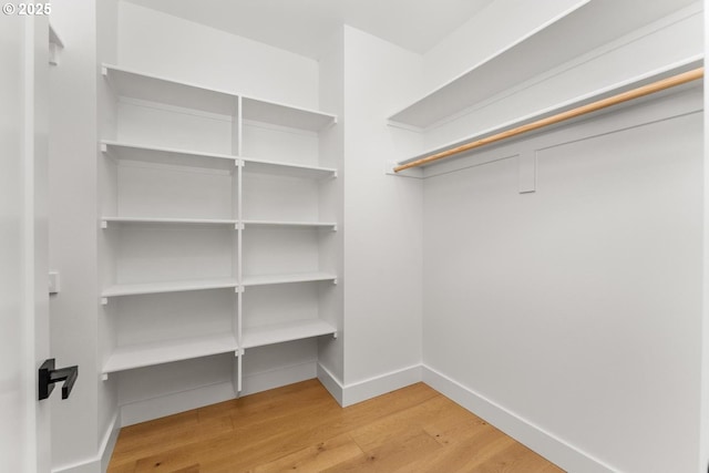 walk in closet featuring light wood-style flooring