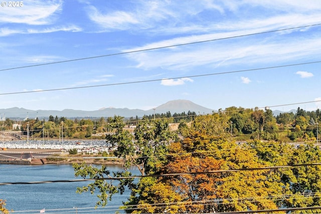 mountain view with a water view