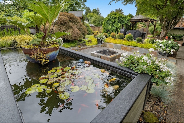 20060 SW Clarion St, Beaverton, OR 97003 - view of yard featuring a gazebo and a small pond