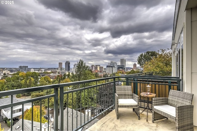 balcony with a city view