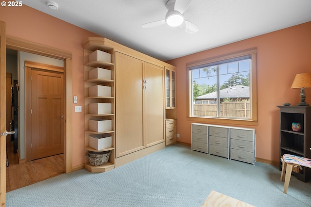 9180 Windward Ln, Manzanita, OR 97130 - bedroom featuring light colored carpet and ceiling fan