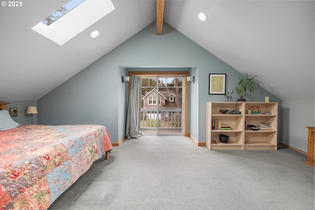 9180 Windward Ln, Manzanita, OR 97130 - carpeted bedroom featuring a skylight and recessed lighting