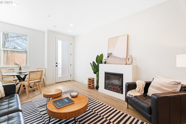 living room featuring light hardwood / wood-style floors